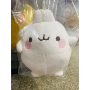 White Molang Plush Bag Clip